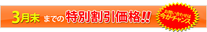 特別割引価格!お問い合わせは今がチャンス