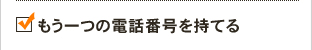 もう一つの電話番号を持てる