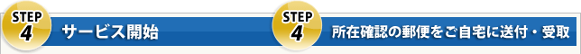 Step4 サービス開始・所在確認の郵便をご自宅に送付、受取