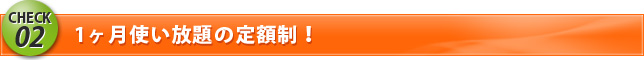 1ヶ月使い放題の定額制!